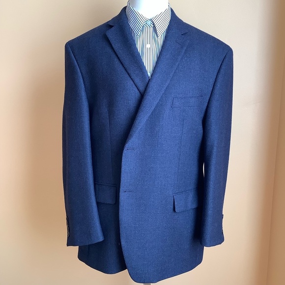 RALPH LAUREN Blue Oversized Wool Blazer Size 44S - Picture 2 of 13